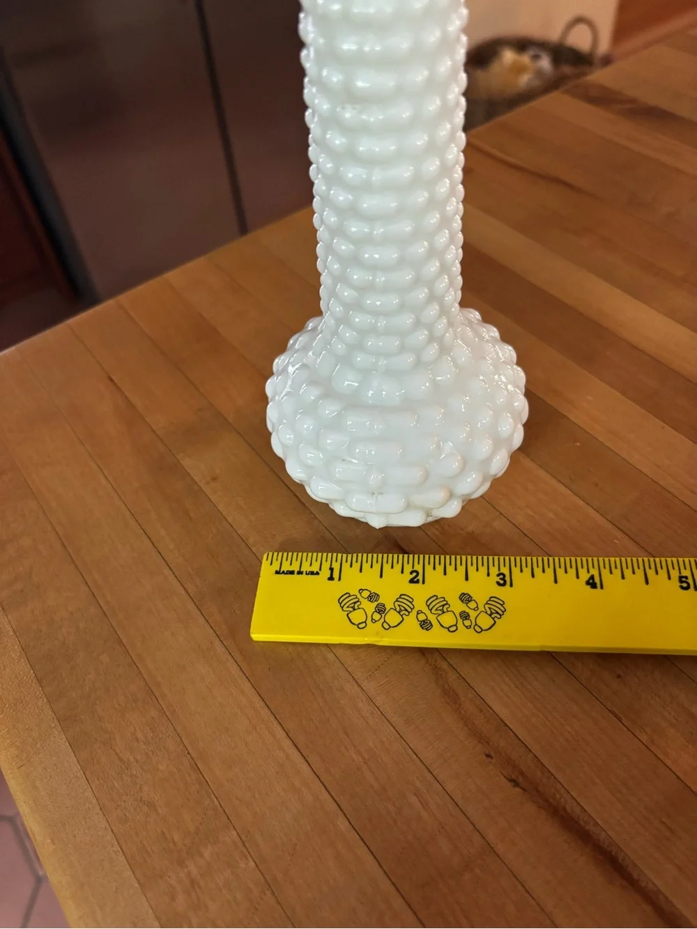 E O Brody Co. M-2900 Made in U.S.A Hobnail Bud Vase White Milk Glass Vintage